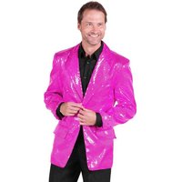 thetru Kostüm Showmaster Jacke pink, Pinkfarbene Glitzerjacke mit passender Krawatte von thetru
