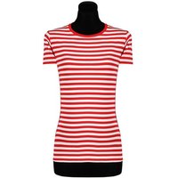 thetru T-Shirt Damen Ringelshirt kurzarm rot-weiß – alltagstaugli Gestreiftes Shirt für Karneval und Alltag – qualitativ entsprechend von thetru