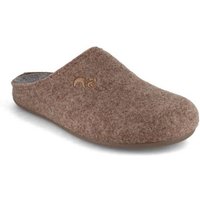 thies Damen Filzpantoffeln für Einlagen, beige-ceniza, wechselfußbett, vegan Hausschuh vegan von thies