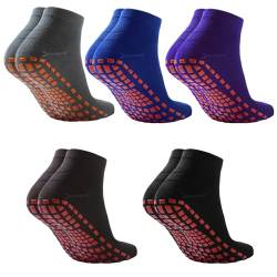 thirei Yoga Socken, 5 Paare Rutschfeste Socken, 5 Farben Frauen und Männer Yoga Socken, Yoga Socken Anti-Rutsch-Socken, Pilates-Socken, für Yoga, Pilates, Ballet, Aerobic und Fitness-Training von thirei