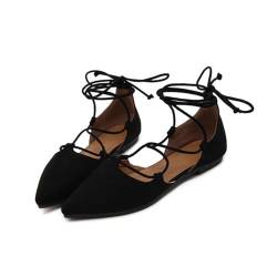 ticticlily Balerinaschuhe Damen Schuhe Bequeme Pumps Flache Schuhe Zum Abendkleid Elegant Für Hochzeit Sandalen Sommer Ballerinas Slip-On Sandalen C Schwarz 40 EU von ticticlily