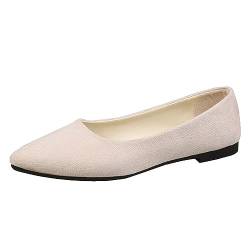 ticticlily Ballerinas Damen Sportlich Ballerina Bequeme Slip Ons Flach A Beige 39 von ticticlily