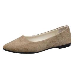 ticticlily Ballerinas Damen Sportlich Ballerina Bequeme Slip Ons Flach A Khaki 39 von ticticlily