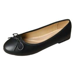 ticticlily Ballerinas für Damen Klassische Ballerinas Profilsohle Glänzende Paillette Flacher Schuhe Weiches PU Leder Komfortabel D Schwarz 35 EU von ticticlily