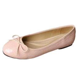 ticticlily Ballerinas für Damen Klassische Ballerinas Profilsohle Glänzende Paillette Flacher Schuhe Weiches PU Leder Komfortabel E1 Rosa 39 EU von ticticlily