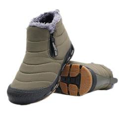 ticticlily Barfußschuhe Gefüttert Herren Winterschuhe Warm Damen Winterstiefel Wasserdicht Schneestiefel Weit Zehenschuhe Winter Outdoor Boots Rutschfeste A Grün 46 EU von ticticlily