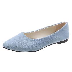 ticticlily Damen Ballerina Bequeme Slip Ons Flach Schuhe A Hellblau 35 von ticticlily