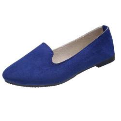 ticticlily Damen Ballerina Bequeme Slip Ons Flacher Mokassin rutschfest Niedriger Absatz Casual Schuhe Stilvolle Ballerina Schuhe Bequeme Hochzeit Party Schuhe A Dunkelblau 36 EU von ticticlily