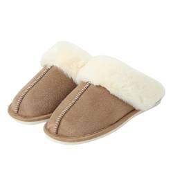 ticticlily Damen Hausschuhe Lammfell Flauschige Pantoffeln Plüsch Winter Warme Slipper Gefüttert Schlappen A Khaki 40/41 EU von ticticlily