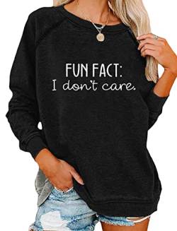 ticticlily Damen Pullover Sweatshirts Oberteile Tops Casual Langarm Rundhals Bequem Lässiges Pulli Langarmshirts T-Shirt Sweater Jumper Herbst Winter Große Größen Schwarz S von ticticlily