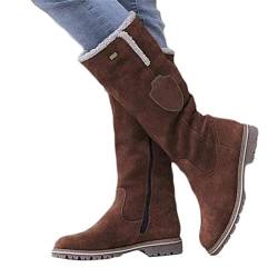 ticticlily Damen Schneestiefel Winterschuhe Casual Reißverschluss Langschaftstiefel Frauen Winterstiefel Warm Gefüttert Plüsch Schuhe Stiefel A Braun 37 EU von ticticlily