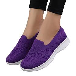 ticticlily Damen Sneaker Atmungsaktive Turnschuhe Bequem Sportschuhe Slip On Jogging Fitness Schuhe Freizeitschuhe C Violett 39 EU von ticticlily