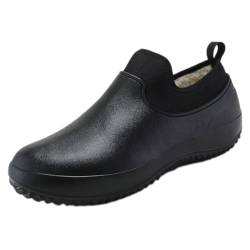 ticticlily Gummistiefel Kurz für Damen Herren Unisex Regenstiefel im Low Cut Gummischuhe Wasserfest rutschfest Gefüttert A Schwarz 39 EU von ticticlily