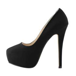 ticticlily Pumps Damen wasserdichte Plateau High Heels Stilettos Abendschuhe Pumps Dress Hoher Absatz Schwarz 38 EU von ticticlily