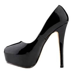 ticticlily Pumps Damen wasserdichte Plateau High Heels Stilettos Abendschuhe Pumps Hoher Absatz A Schwarz 40 EU von ticticlily