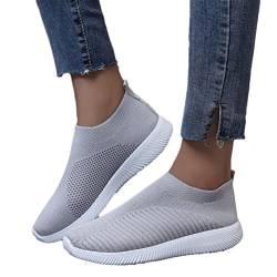 ticticlily Slip On Sneakers Damen Turnschuhe Sportschuhe Fitness Freizeitschuhe Atmungsaktiv Leichtgewichts Joggingschuhe Bequem Laufschuhe Outdoor Walkingschuhe A Grau 43 EU von ticticlily