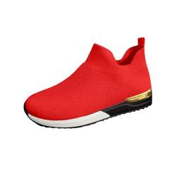 ticticlily Slip On Sneakers Herren Damen Nurse Schuhe Walkingschuhe Outdoor Turnschuhe Sportschuhe Gym Bequem Leichte Schuhe Atmungsaktiv Freizeitschuhe Memory Foam Fitness C Rot 38 EU von ticticlily