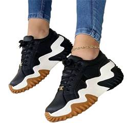 ticticlily Sneaker Damen Plattform Elegante Schuhe Turnschuhe Sportschuhe Leichtgewichts Atmungsaktiv Frauen Walkingschuhe Flach Für Sporthalle Outdoor Jogging A Schwarz 39 EU von ticticlily