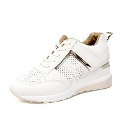 ticticlily Sneaker Damen Wedges Leicht Turnschuhe Bequeme Atmungsaktive Freizeitschuhe Shape Up Fitness Laufen Sportschuhe A Weiß 36 EU von ticticlily