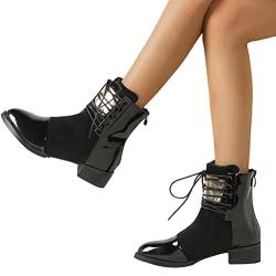 ticticlily Stiefeletten Damen Mode Ankle Boots Herbst Winter Stiefel Winterstiefel Stiefeletten Warm Schuhe mit Hohen Absätzen A Schwarz 37 EU von ticticlily