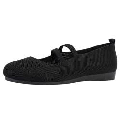 ticticlily Strick Elestic Flat Runde Zehe Stretchy Damen Ballerinas Elegant Flache Schuhe Slip On Schuhe A Schwarz 39 EU von ticticlily