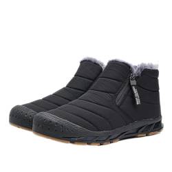 ticticlily Wasserdicht Barfußschuhe Winter Damen Herren Outdoor Warm Winterschuhe Gefüttert Winterstiefel Waterproof Barefoot Shoes A Schwarz 47 EU von ticticlily