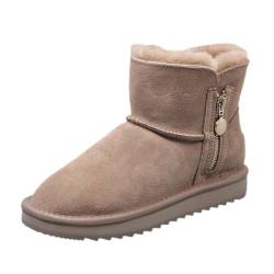 ticticlily Winter Stiefeletten Damen Gefüttert Plateau Boots mit der Profilsohle A Braun 38 EU von ticticlily