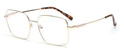 tigratigro Reading Glasses Presbypia Anti-Blue and UV Light Anti-Glare Lenses for Men and Women,The metal frame features a fashionable style,Square-Shiny Light Gold von tigratigro