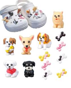 Hunde-Kroko-Charms, Hund für Crocs, 3D-Tier für Mädchen, Jungen, Erwachsene, Kunststoff von tikono