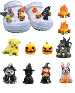 tikono Croc Charms Horror, Halloween-Schuh-Anhänger für Crocs, Teenager, Mädchen, Damen, Herren, 10 Stück, Kunststoff, Harz von tikono