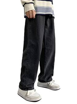 Herren Patchwork Jeans Hip Hop Vintage Relaxed Fit Jeanshose Denim Hosen Baggy Hip Hop Jeans Weitem Bein Straight Leg Color Block Denim Hosen Streetwear von tinetill