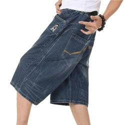 tinetill Herren Jeans Shorts Vintage Cargo-Shorts Sommer Hip Hop Kurze Hosen Regular Slim Fit Stickerei Shorts Sweatshorts mit Taschen von tinetill