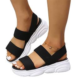 tinetill Sommerschuhe Damen Sandalen Sommer Plateau Sandalen Casual Strand Sportliche Sandalen Keilabsatz Slingback Wedges Sandaletten Sommerschuhe von tinetill