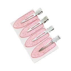 tinysiry 4 Stück rutschfeste Haarspangen, nahtlose Haarspangen Styling Acryl Haarspange Pony Clips Ornament Geschenk für Frau Mädchen Make-up, Frisur Friseur Pony Hell-Pink von tinysiry