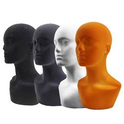 tinysiry Männliche Schaumstoff-Kopfform, Schaumstoff-Mannequin-Hut-Perücken-Display-Halter-Modell für Dekorationskreation, Schaumstoff-Mannequin-Kopf-Ständer-Modell-Display-Kopf-Mannequin für Pe von tinysiry