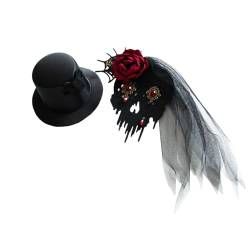 1920er Jahre Totenkopf & Schleier Fascinator Hut Haarspange für Mädchen Abschlussball Haarspangen für Jugendliche Erwachsene Bankett Pferdeschwanz Haarnadel Fascinator Haarspange für Frauen Fascinator von tixoacke