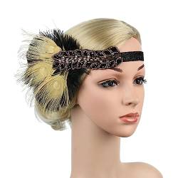 Böhmisches Haarband mit Federn und farbigen Dekoren, ethnisches elastisches Haarband für Mädchen, Festival, Halloween, Party, ethnische Stirnbänder für Frauen von tixoacke