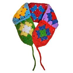 Gestricktes Stirnband Für Frauen Stretch Turban Blumenmuster Gehäkelt Ethnische Krawatte Kopfwickel Stirnband Bandana von tixoacke