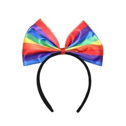 Karnevalsparty-Kopftuch, Regenbogen-Schleife, Haarreif, niedlicher Haar-Halter, Party-Kopfbedeckung für Teenager, Regenbogen-Krawatten für Männer, Regenbogen-Krawatten für Jungen von tixoacke