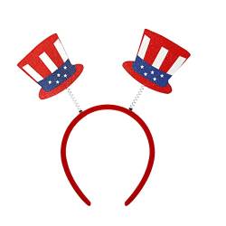 Kopfschmuck Unabhängigkeitstag Kopfbedeckung für patriotische Amerikaner für Verkaufsmarkt 4. Juli Stirnband Kopfbedeckung Patriotische Haarbänder von tixoacke