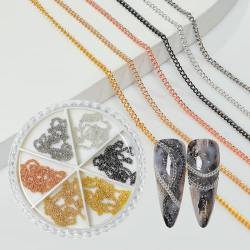Metall Nagelkunstketten Dekorationen Einzigartige DIY Nägel Maniküre Tipps Für Frauen 3D Nagelkette Aus Metall von tixoacke