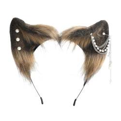Zarte Plüsch-Haarreifen mit pelzigen Ohren, Party-Dekoration für Mädchen und Damen, Foto-Requisiten, Ohren, Stirnband, Erwachsene, Damen, Cosplay von tixoacke