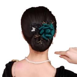 Haarknotenformer für Twister, Kugel-Haarspange, Blumen-Haarknotenroller, Haarknotenwickel, flexibler Donut-Dutt, Twister Lazy Hair Lockenwickler, Dutt-Clips mit Rhinstone-Schmetterling für Frauen von tkerinse