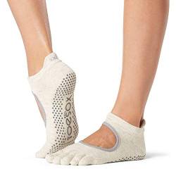 Toesox Damen Bellarina Full Toe Grip Anti-Rutsch für Ballett, Yoga, Pilates, Barre Toe Socks - Beige - Small von toesox