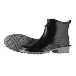 tomBrook Damen Gummistiefel Regenstiefel Stiefelette Zum Abendkleid - Gummistiefel Damen Outdoor Gummistiefelletten Wasserdicht in Schwarz Größe 40 von tomBrook