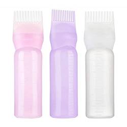 Applikator-Flasche, Haarfärbepinsel, 3 Stück, 170 ml, Applikatorpinsel mit abgestufter Skala, Haarfärbekammflasche für Haarfärbemittel, Kopfhaut von tongfeng