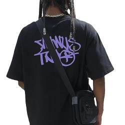 Y2k T-Shirt - Y2k O Neck Print T-Shirt - Minus-Two Y2K T-Shirts Für Herren Damen - Regular Baggy Hip Hop Tee Shirt Minus-Two - Harajuku Vintage Bedruckte Tshirt Unisex Kurzarm Tops von tongfeng