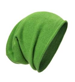tonten Kaschmirwolle Slouchy Beanie für Damen und Herren, gestrickte Winter-Skimütze (Grün) von tonten