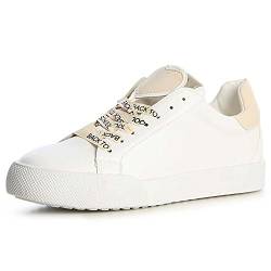 topschuhe24 1329 Damen Turnschuhe Sneaker Sportschuhe Plateau Derby, Größe:40 EU, Farbe:Gold von topschuhe24