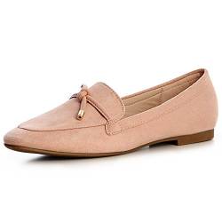 topschuhe24 1371 Damen Velours Halbschuhe Slipper Loafer, Größe:39 EU, Farbe:Rose von topschuhe24